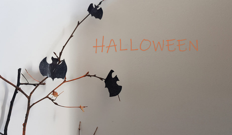 DIY avec les enfants arbre à chauve-souris halloween