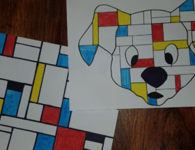 Création d'enfant inspiration œuvre de Mondrian