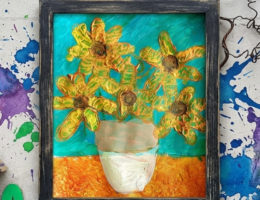 les tournesols à la manière de Van Gogh par les enfants