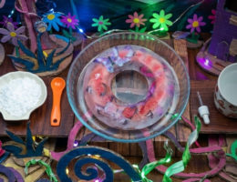 activité sensorielle pour les enfants avec de la glace et des papillons