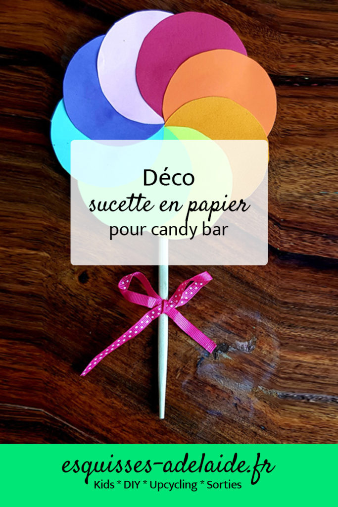 Déco sucette en papier pour candy bar ou anniversaire