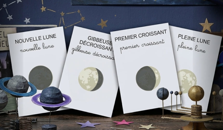 Imagier les phases de la lune à imprimer