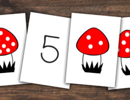 jeu mémory et ses variantes : compter les champignons de 0 à 10