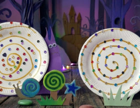 création enfants maternelles escargot avec assiette en carton