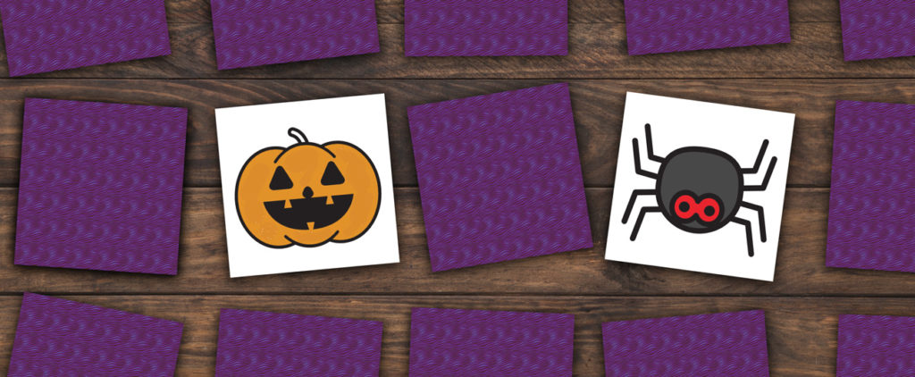 jeu enfant mémory de halloween à colorier