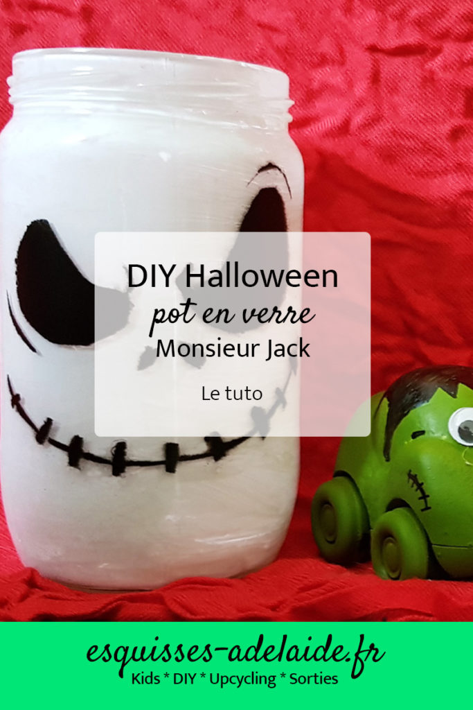 DIY halloween pot en verre Monsieur Jack