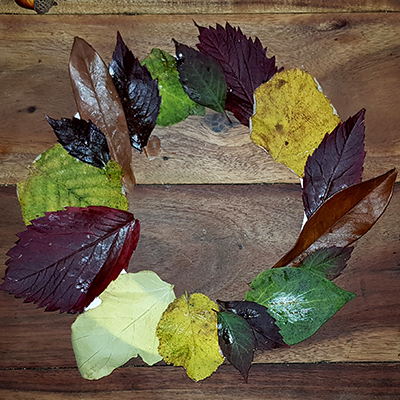 couronne d'automne avec feuilles