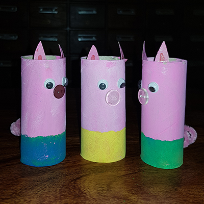 3 petits cochons rouleau de papier toilette DIY enfant