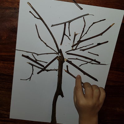 branches d'arbre, création enfant