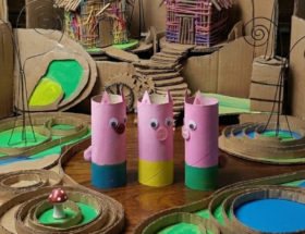 création les 3 petits cochons pour les maternelles