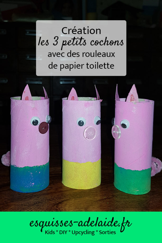 création 3 petits cochons au rouleau de papier toilette