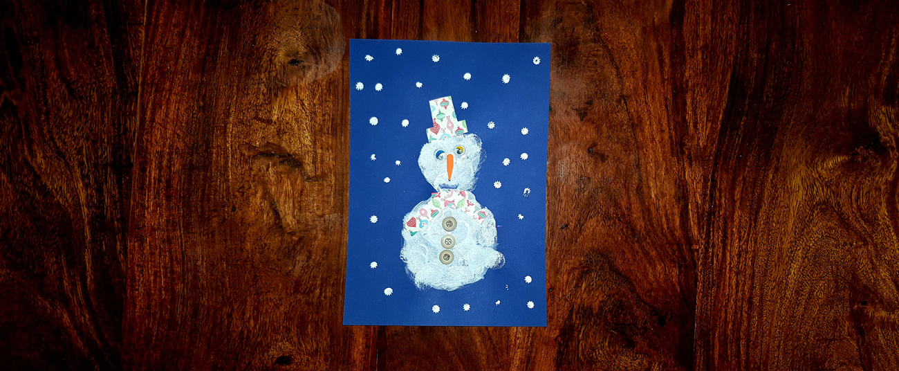 creation enfant bonhomme de neige peinture