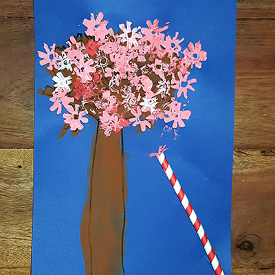 peinture à la paille cerisier