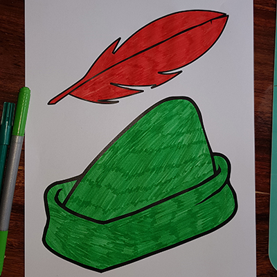 coloriage chapeau Peter Pan