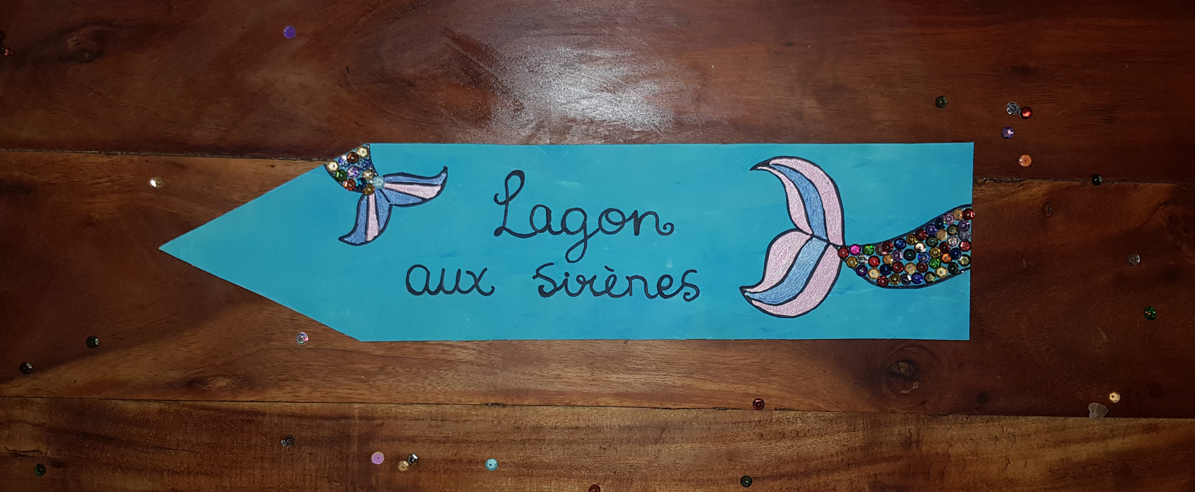 création pancarte lagon aux sirènes