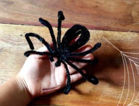 DIY araignée halloween avec fil chenille