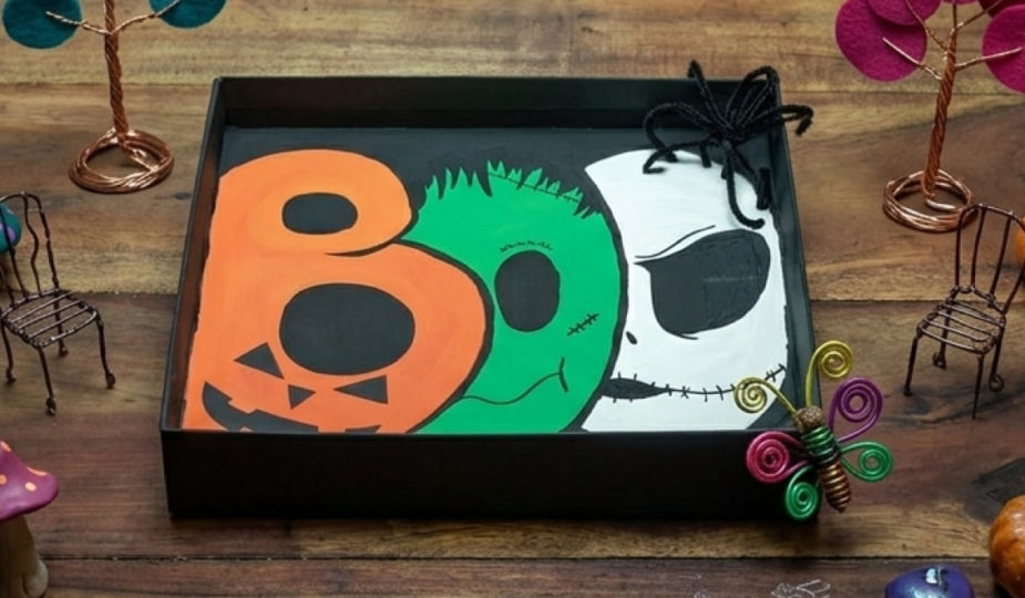 BOO, tableau peinture diy halloween
