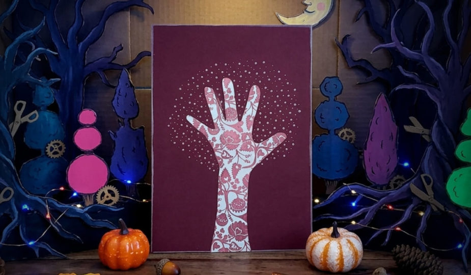 création enfant contour main pour arbre d'automne