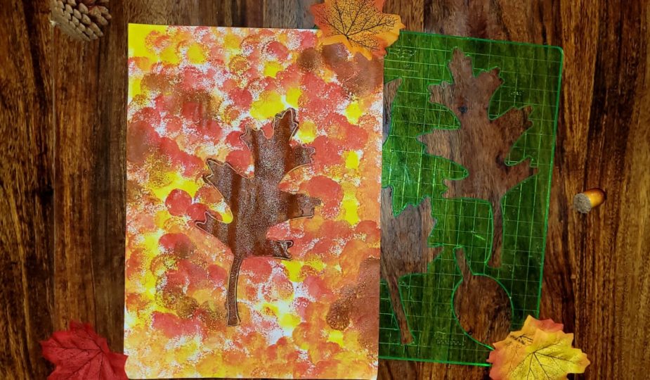 feuille d'automne, peinture d'enfant