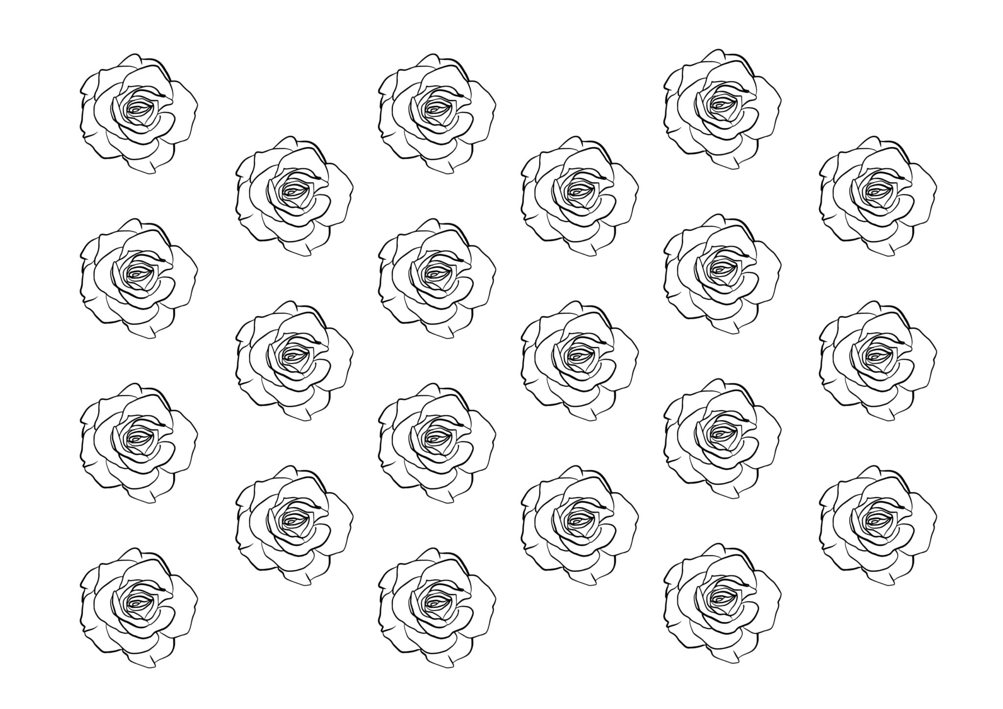 Roses Rouges Photo À Imprimer Coloriage de roses à imprimer - Esquisses d'Adélaïde