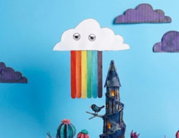 DIY nuage bâtonnets multicolores
