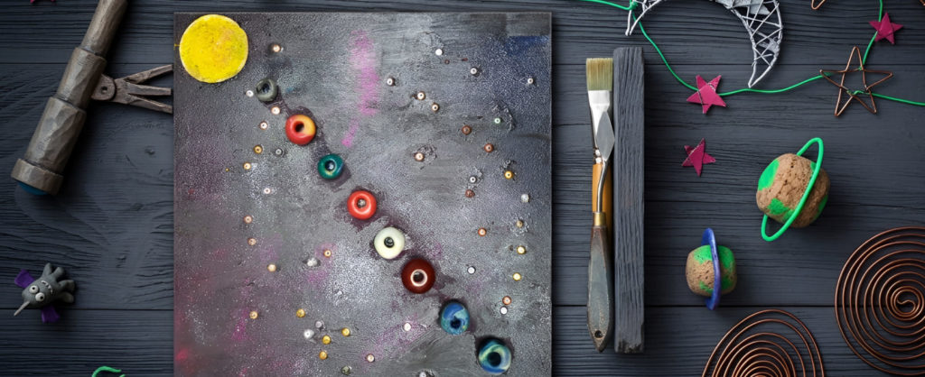 peinture enfant le systeme solaire - perles
