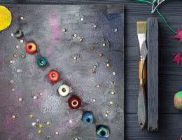 peinture enfant le systeme solaire - perles