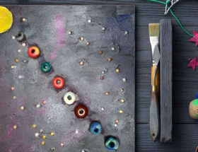 peinture enfant le systeme solaire - perles