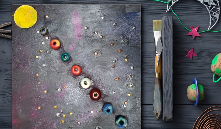 peinture enfant le systeme solaire - perles
