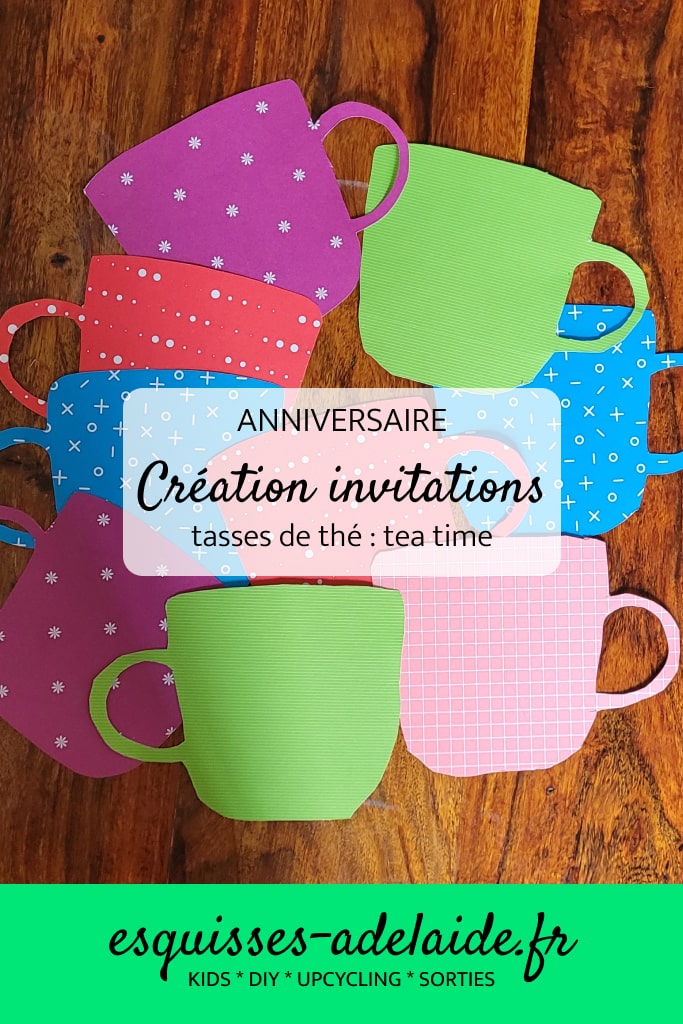 création invitations tasses de thé