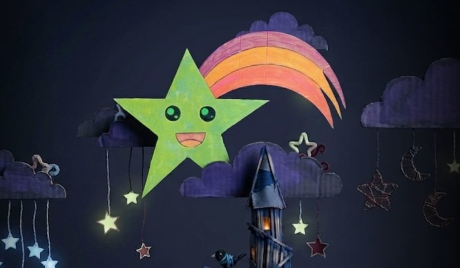 création déco chambre enfant - étoile filante en carton