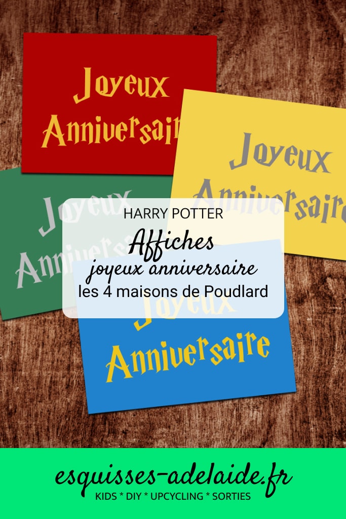 affiche joyeux anniversaire maisons Poudlard Harry Potter