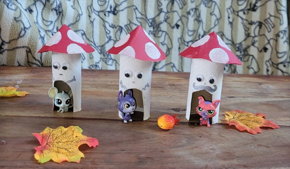 craft maisons champignons pour les jouets