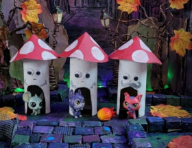 craft maisons champignons pour les jouets