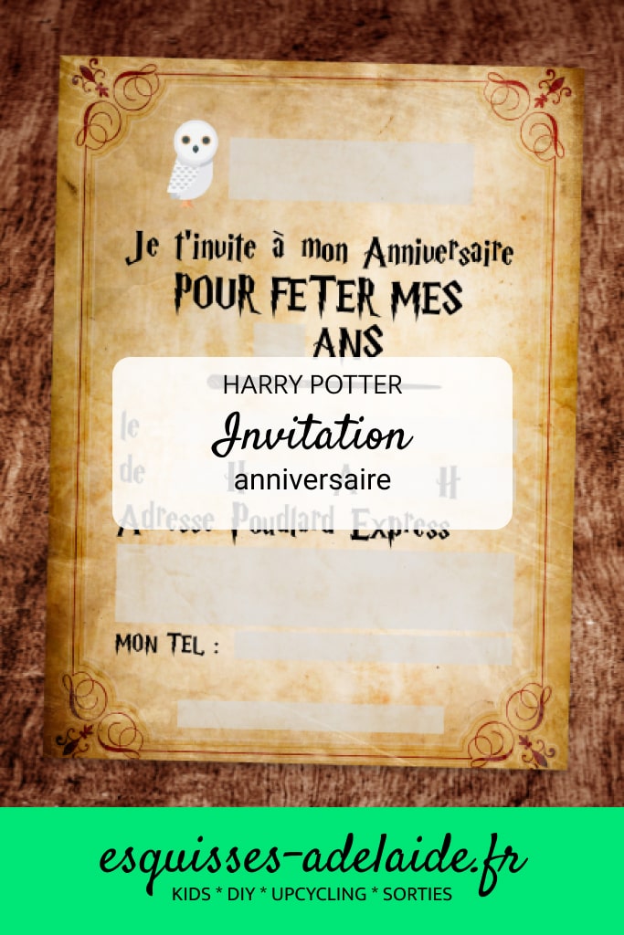 invitation anniversaire Harry Potter