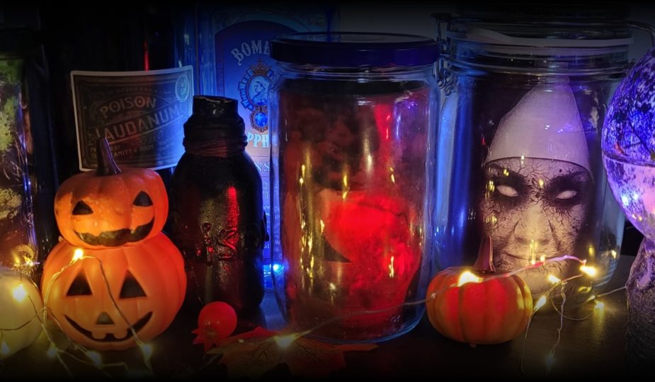 Pots en verre déco halloween