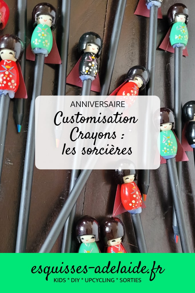 customisation crayons avec des petites sorcières