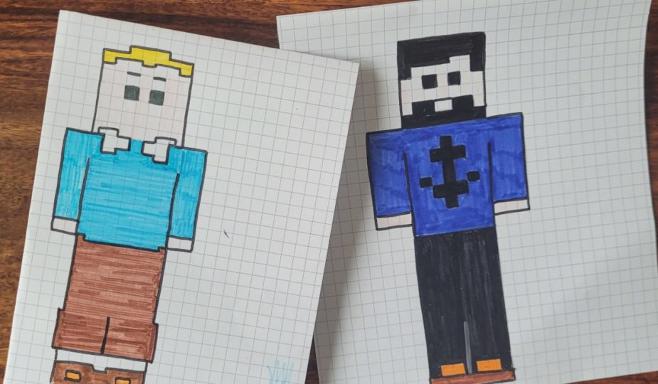 minecraft pixel art tintin et capitaine haddock