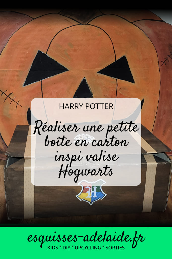 création boite carton inspiration valise Hogwarts