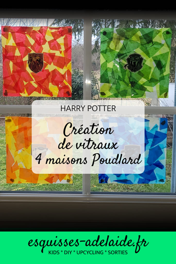 Création de vitraux 4 maisons Poudlard Harry Potter