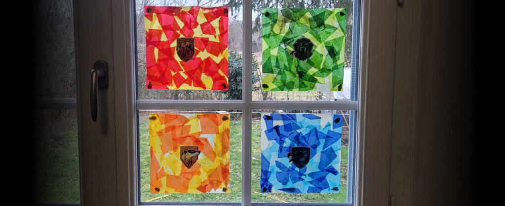 DIY enfant vitraux 4 maisons Poudlard