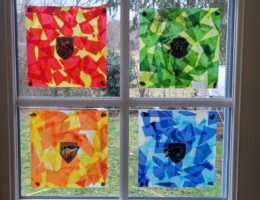 DIY enfant vitraux 4 maisons Poudlard