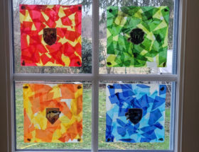 DIY enfant vitraux 4 maisons Poudlard