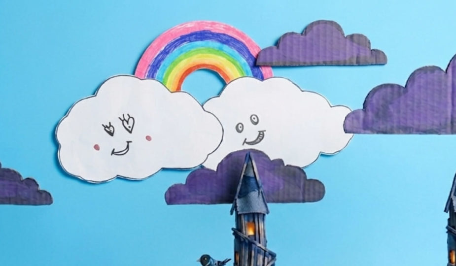 dessin enfant nuages kawaii arc en ciel