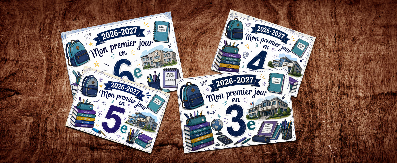 affiches pancartes rentrée au collège photo